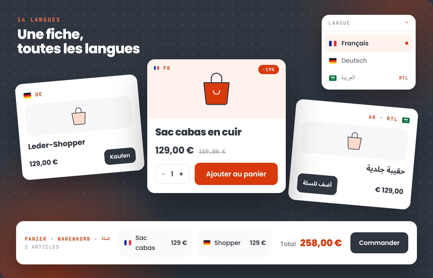 Capture — la boutique dans une autre langue